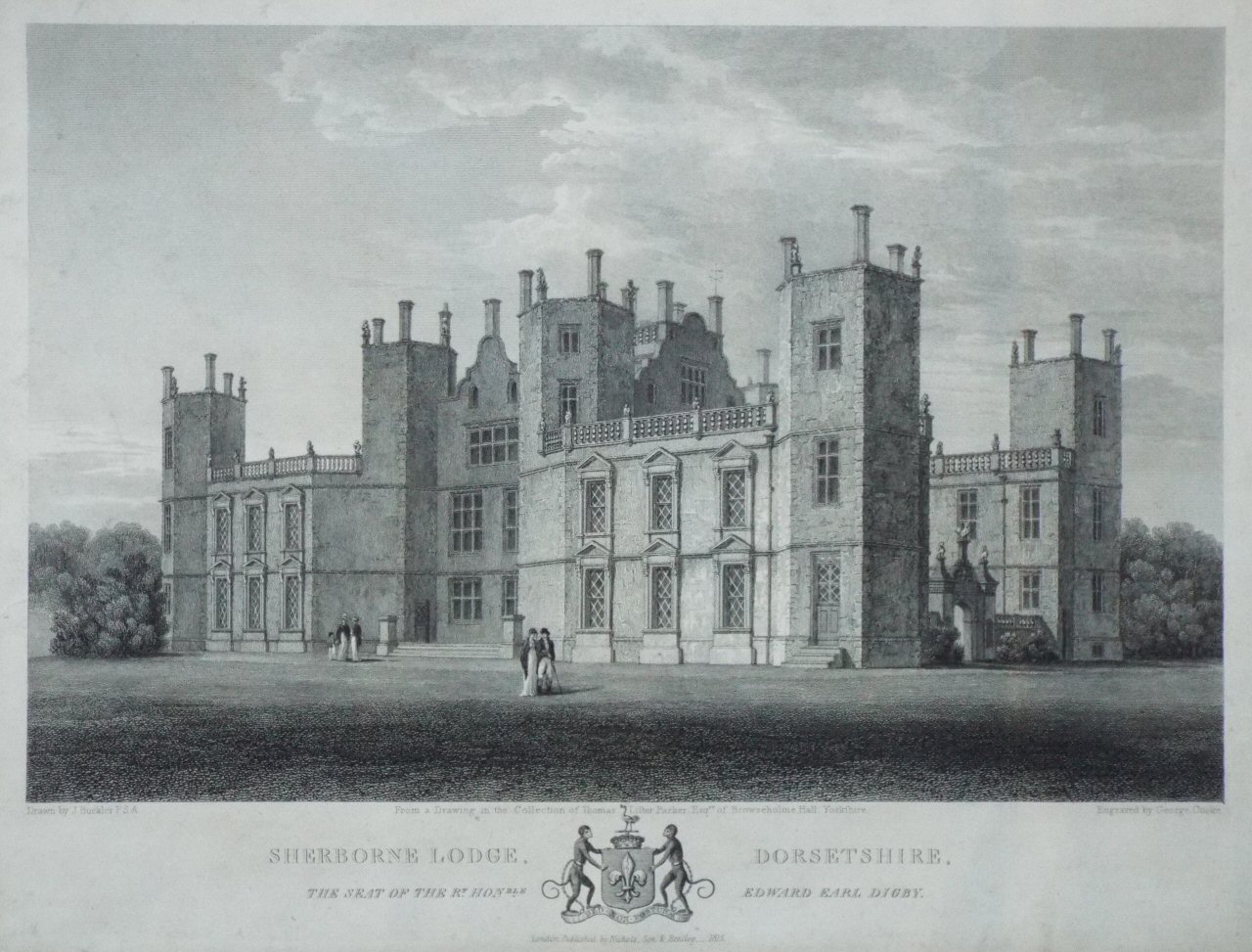 Print - Sherborne Lodge, Dorsetshire. The Seat of the Rt. Honble. Edward Early Rigby. - Cooke